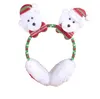 Feesthoofdbanden hoeden Xmas schattige oorbomen winteroor bewaar warme katoenen oormuffs 3d Santa Snowman Rendier Gedrukte Holiday SN4760