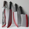 Cadılar Bayramı Partisi Net Kırmızı Kanlı Bıçak Hayalet Festivali Plastik Oyuncak Simülasyon Mutfak Bıçak Hile Bükülmüş Bıçaklar