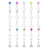 5pcs Flexible Acrylic Lip Ring Piercing Labret Monroe Ear Cartilage Stud Earrings Bar Tragus Helix Conch Retainer Jewelry