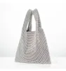 Sac de soirée Blanche de luxe pour enfants tendance argenté en diamant à main de la mode en diamant clouté