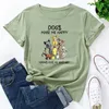 Femmes D'été À Manches Courtes T-shirt Coton 100% Chiens Lettre Imprimer Mode Graphique Femme Casual Streetwear Dames T-shirt Régulier Tops 220321