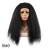 24 Zoll verworrene gerade Stirnband-Perücke synthetische Yaki-hitzebeständige Faser-Afro-Perücken für schwarze weiße Frauen