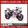 주사 흰색 빨간 바디 스즈키 GSXR-1000 K17 GSXR 1000 CC 17-21 차체 146NO.31 1000CC GSXR1000 17 18 19 20 21 GSX-R1000 2017 2018 2019 2020 2021 OEM 페어링 키트