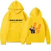 F1 McLaren Takım Yarış Hayranları Erkek Hoodies Kış Formula Bir Yarışçı Lando Norris Hoodie Takım Erkek/Kadın Boy Hoodies Giyim