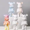 28cm Painting Bearbricklys Statue Resin Be@rbrick Violence Bear Piggy Bank Sculpture Figure Ornaments Bookshelf Home Decor Gift 220318