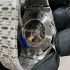 Версия Новый Moissanite Stones Skeleton Watch Pass Test Mens Diamonds Toping Mechanical Mechany Movement Luxury Full Iced Out Sapphire