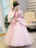 Girl's jurken kiccoly elegant meisje roze flare mouw jurk kind eerste communie baby formele bruiloft bloemenjurk
