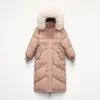 Damskie palenie parkas zima biała kurtka kaczka damskie ubrania marki 2022 Koreańska X-Long Płaszcz Duży futra z kapturem płaszcz hiver lw16381 Luci22