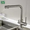 FLG waterfilter keukenkraan geborstelde nikkel kraan 360 rotatie met waterzuivering kenmerkt kranen voor het drinken van keukenmixer T200805