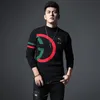 Men's Spring and Autumn New Tops Embroidered Print Turtleneck Sweater Trend Personality Slim Solid Color Versatile Pullover Knitted Bottoming Shirt