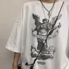 Men039S Tshirts Gömle Erkekler İçin Gömlek Angel Baskı Goth Grafik Hip Hop Büyük Boyut Gotik Kıyafetler Moda Harajuku Gevşek Tshirtsm5556003