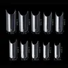 500 Pcs bag Clear C Shape Nail Tips Plastic s Curved Faux Ongle French Manucure Medium s Art Dual Form System Kits 220716