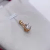 로켓 진짜 18K 화이트 골드 펜던트 1ct Moissanite 목걸이 6.5mm VVS 실험실 다이아몬드 여성 약혼 선물 AU750Lockets를위한 고급 보석