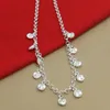 Chains High Quality 925 Sterling Silver Necklace Small Disc Pendant For Woman Party Charm Jewelry GiftChains