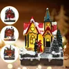 Christmas Decorations House Gift Exquisite Luminous Resin Snowing Cottage Festival LED Light Xmas Year DecorationsChristmas