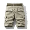 Luulla Men Sommar Premium Stretch Twill Cotton Cargo Shorts Casual Fashion Solid Classic Fickor Legwear 38 Plus 220318