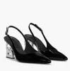 Pompe de robe de mariage pour femme SANDALE marques de luxe chaussures lollo escarpins à bride de sandale de 75 mm Cuirs polis noirs bout pointu avec talons dc pop