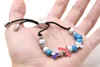 Blue purple Bead Bracelet m00314 strands239C