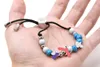 Blue purple Bead Bracelet m00314 strands3088