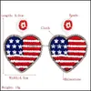 Charm Earrings Jewelry Creative American Flag Beads Heart Fashion For Women Girl New Trendy Pendant Accessories Q0709 Drop Delivery 2021 If0