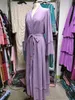 Hot Sell Muslim Loose Women Dress med halsduk för solid Cardigan Arabia Dubai African Chiffon Stor storlek Islamiska Abaya -kläder 21419