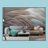 Papel tapiz de plumas 16D para sala de estar moderna