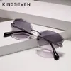 Kingseven Design Fashion Lady Sun Glasses Rimless Womens Sunglases Vintage Alloy Frame Classic Prand Designer Shades Oculo 220513