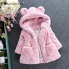 2022 Winter Coat For Girl Jackets Cotton Kids Clothes Children Coat For Girls Clothes Fur Collar Long Wool Trench Coat 3-12Y J220718