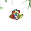 Melty Cube Monamel Pins Contalful Toy Brooch Bag Bag Lalked Label Badge Cartoon Jewelry Gift for Kids Friends 6151 Q2