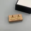 Brand Designers Studs oreille Pierce Fashion Womens Double Gtume G Gold 24K