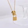 Collane a ciondolo Fashion Titanium acciaio 18k oro con cerniera oro ciglia lunghe collana di carta da donna in clavicola 2022 gioielleria alla moda