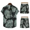 Tracksuits voor heren sjaal Tuxedo Men Spring zomer 2 -delige sets strand bedrukte shirt shirt met korte mouwen set revers blouse mode heren klassieke pakmannen '