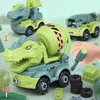 DIY MODÈLE CAR Toy Toy Enfants S Construction Dinosaur Engineering Excavator Truck Truck Educational S Gift For Kids Boy 220608