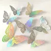 12 -stks Suncatcher sticker 3D -effect kristallen vlinders muur mooie vlinder voor kinderkamer sticker home decoratie 220716