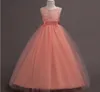 Mädchenkleider im Sonderangebot – Hübsches, mit Schleife verziertes langes Blumenmädchenkleid/Kinderkleid/Prinzessin-Performance-Kleid 104Girl's