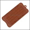 24 Griglia Quadrata Stampo per cioccolato Sile Dessert Block Bar Torta di ghiaccio Caramelle Zucchero Bake Mod Lx2747 Drop Delivery 2021 Mod di cottura Bakeware Cucina D