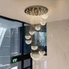 Duplex Building Big Pendant Lamps Villa Hall Room Leach Room Luxury Crystal Hanging Lamp