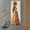 Abstract Afrikaanse Zwarte Vrouw Canvas Olieverf Print Poster Karakter Wall Art Foto voor Woonkamer Thuis Cuadros Decoration268G