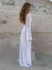 FSDA Maxi Long Sleeves Women Dress Backless Club See من خلال Mesh Summer Sexy Party Beach Dresses Bodycon J220519