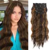 4pcs/Set synthetic hairpiece long water wave Clip in Hair Extensions Natural Hairpiece