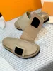 calf leather women lady girl outsole Summer gold-tone Circle buckle accessory Lock It flat mule Slides Slipper Thong Sandal Shoes 0508
