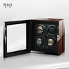 Watch Boxes & Cases Luxury Wood Box Automatic Winder Safe With Mabuchi Motor Fingerprint Unlock Watches Storage LCD Touch ScreenWatch