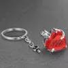 Heart shape Crystal Pendant Memorial Key Chain Cremation Urn for Human Pets Ashes Keepsake Key Ring Jewelry to Men Women