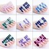 Wholesale DIY Fashion Nail Stickers 14 tips Gold Stamp Starry Sky Nails Art Decal Flower Sticker
