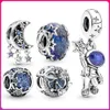 Ciondolo in argento 925 con ciondolo a forma di stella, ciondolo a forma di luna, zircone, bracciale Pandora originale