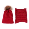 Caps & Hats 2pcs/set Winter Baby Hat Scarf Set Boy Girl Furry Balls Pompom Solid Warm Cute Lovely Beanie Cap Accessories GiftsCaps