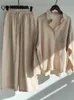 Tweede stuk broek met dames 2-delige extra grote katoen- en linnen shirt broekpak set van modestukken voor dames tracksuitwomen's