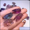 Charmes sieraden bevindingen componenten pc natuurlijke schattige regenboog fluoriet cicada hanger mode waardoor kristal gesneden dierenbeeldcadeau voor