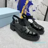 Mode-luxe platform sandalen dames loafers zomer dames glijbanen ontwerper rubber strand schoenen mode ronde teen sandaal