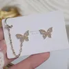 Backs kolczyki śrubowe śrubowe urok złoty kolor cyrkonia Butterfly bez przebitych uszy Kobiety kolczyki elegancka klip klipu biżuteria zaręczynowa